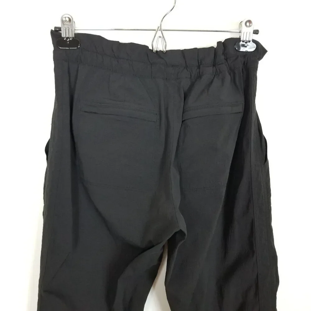 Athleta‎ Women Trekkie Paper Bag Pants Size 4 Black Ankle Athletic Casual